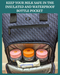 IDAHO JONES Spectra storage compartment keeps portable pumps organized.