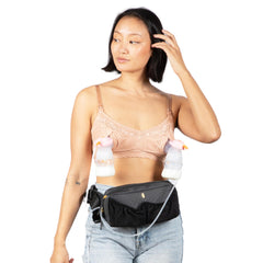 IDAHO JONES Pump Bag demonstrates hands-free pumping for multitasking on the go