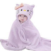 IFaryMes purple cat hooded towel for toddlers after bath keeps kids warm