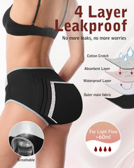 IGOLUMON high-waisted support underwear provides gentle abdominal containment and leak prevention for all-day comfort.
