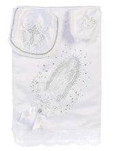 iGirlDress christening satin blanket with delicate embroidery for infant keepsake
