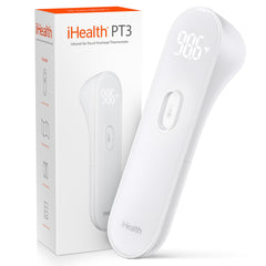 iHealth PT3 no-contact forehead thermometer for quick family screenings.