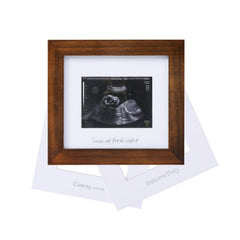 IHEIPYE Baby Sonogram Frame in brown on table for nursery decor and keepsake display