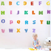 iinuu colorful alphabet wall decals brighten a nursery without leaving residue.