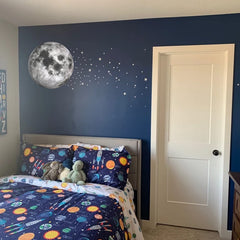 iinuu large moon wall decal adds cozy mood to nursery walls