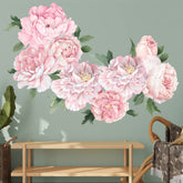 iinuu pink peony wall stickers on wall for nursery and living room decor