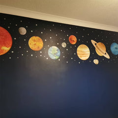iinuu Solar System Jupiter wall decal adds dramatic scale to classrooms.