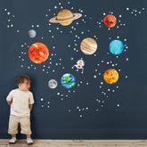 iinuu solar system wall sticker Mercury enhances a playful space theme in kids' room.