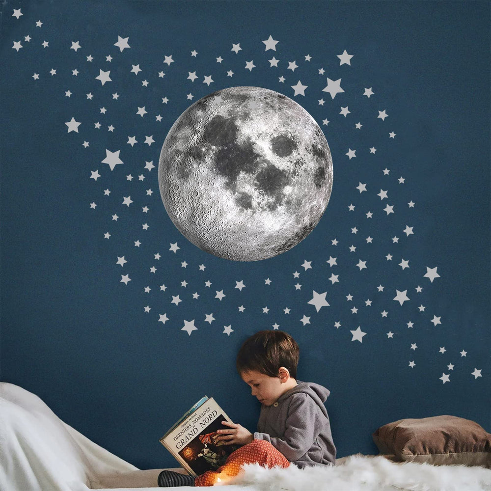 iinuu Sparkles & Stars wall decal with 500 grey stars brightens a kids' wall
