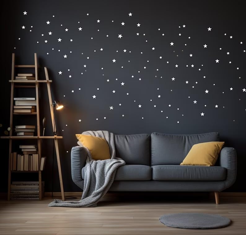 iinuu Sparkles and Stars wall decals pack brightens walls for dreamy nursery decor.