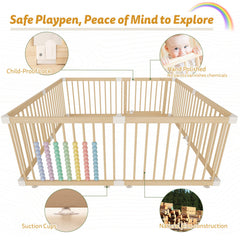 IKALIFE playpen with locking gate for secure access