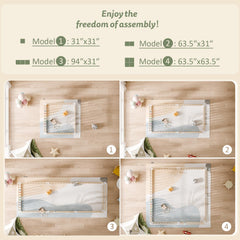 IKALIFE playpen folded for easy storage and retrieval