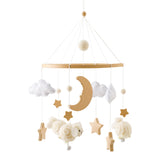 Ikubigu baby mobile for crib with beige dolls enhances neutral nursery style