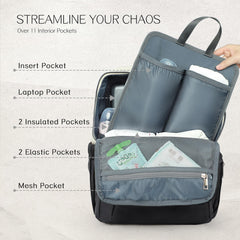 ILCOLPO diaper bag backpack worn as a backpack with breathable straps