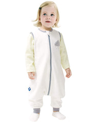 ililmmoe baby sleep sack with legs in white cloud with soft organic cotton lining