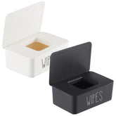 Illikkuyax baby wipes dispenser 2-pack in black and white for stylish bathroom organization.