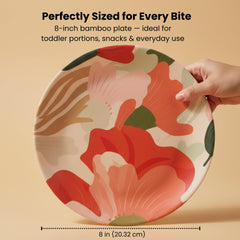 ilohaus bamboo plates for kids side view, lightweight and durable for daily use