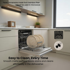 ilohaus bamboo plates for kids dishwasher-safe finish, easy cleanup