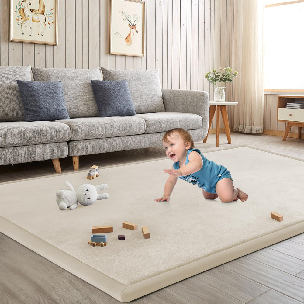 ILPEOD baby play mat memory-foam thick – soft cushioning for tummy time.