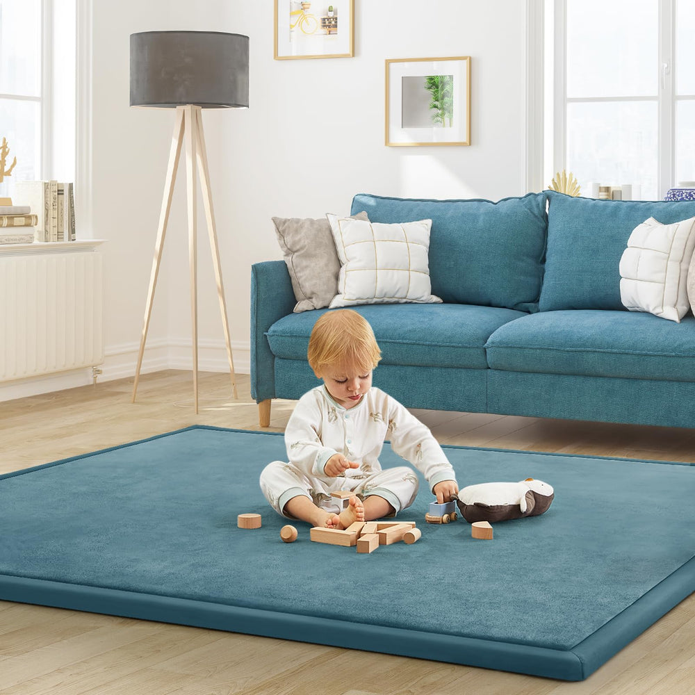 ILPEOD baby play mat with tummy time foam offers soft floor support