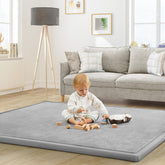 ILPEOD Baby Play Mat tummy-time front view with plush surface for safe play.