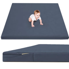 ILPEOD waterproof baby play mat memory foam for comfy tummy time on floors