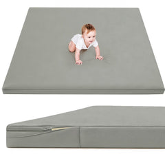 ILPEOD waterproof baby play mat with foam-thick design cushions tummy time on hard floors.
