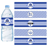 Cheereveal 24Pcs BBQ Baby Shower Water Bottle Labels – Waterproof, Self-Adhesive, Blue
