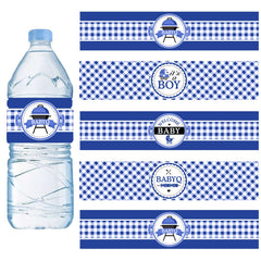 Cheereveal 24Pcs BBQ Baby Shower Water Bottle Labels – Waterproof, Self-Adhesive, Blue