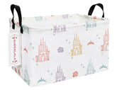QUEENLALA Rectangular Laundry Hamper/Foldable Nursery Laundry Basket for Organizing/Storage Bin Baskets/Children Toy Office Bedroom/Toy Bin Closet Shelf Baskets(Rec-Rose Castle)