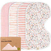 KeaBabies Hallo burp cloths show wide shoulder coverage during feeds.