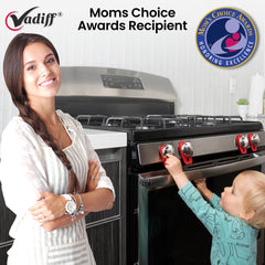 2025 Mom's Choice Winner- Gas Stove Knob Locks - Gray Silicone Stove Knob Safety Covers for Toddlers, Pets - Child Proof Universal Size Knobs - Baby Proofing Protectors for Electric Stoves- 5Pcs