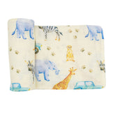 immispace ultra-soft swaddle blanket with safari print for cozy newborn sleep
