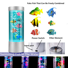 Impcenst Bubble Fish Lamp showing moving fish and bubbles for sensory relaxation