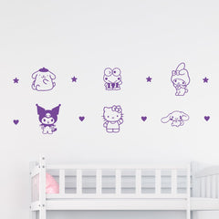 IMPRINTED DESIGNS Sanrio Pack playroom decal 7x5, easy to apply on clean surfaces
