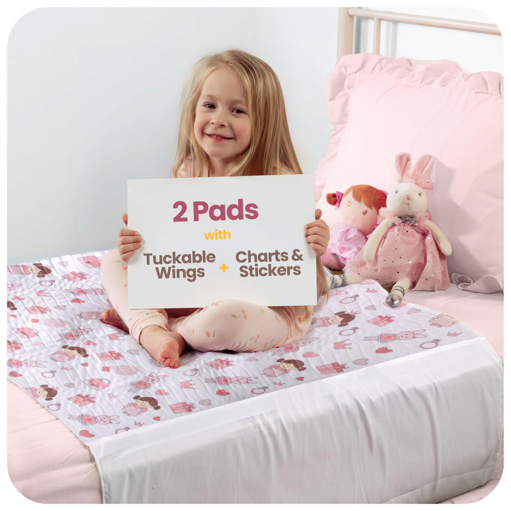 IMPROVIA Toddler Pad with doll design offers comforting bedtime protection for kids