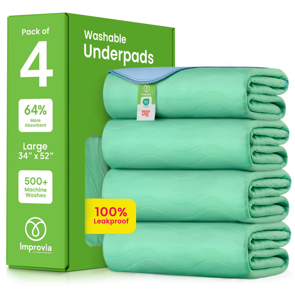 IMPROVIA Washable Underpad 34x52 four-pack protecting bed surface