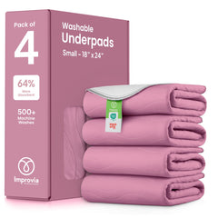 IMPROVIA washable underpad packaging shows a durable multi-pack solution for long-lasting protection.