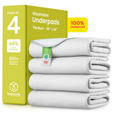 IMPROVIA washable underpads flat lay showing reusable floor protection for spills
