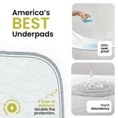 IMPROVIA underpads close-up highlighting edges-wicking technology for quick absorption