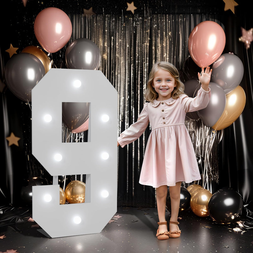 Imprsv marquee numbers 9th birthday balloon, 3ft glow ideal centerpiece for celebrations