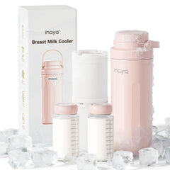 Inaya portable breast milk cooler front view with 22oz capacity for on-the-go feeding
