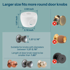 Close-up of round knob with Inaya cover showing knob material compatibility.
