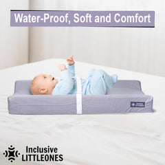 Inclusive LittleOnes changing pad features a stay-put non-slip base for stable diapering.