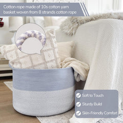 INDRESSME rope basket texture close-up highlights soft cotton rope and durable craft