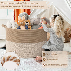 INDRESSME 115L basket in boho white and jute finish complements any decor