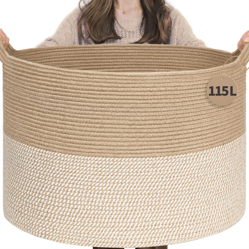 INDRESSME 115L basket with spacious design for easy living room storage