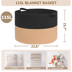 INDRESSME 115L close-up reveals durable woven cotton rope texture.