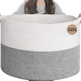 INDRESSME 115L extra-large blanket basket for laundry organization