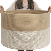 INDRESSME extra large woven basket for blankets keeps spaces tidy and organized